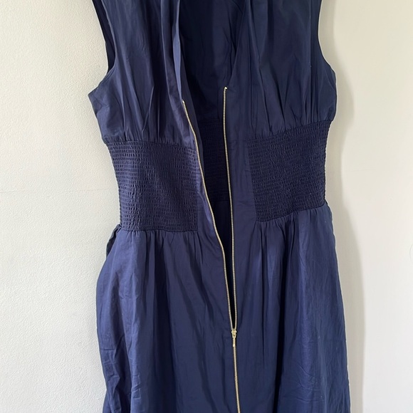 Anthropologie The Tommie Cap-Sleeve Smocked Front-Zip Shirt Dress Size L… - Picture 6 of 11